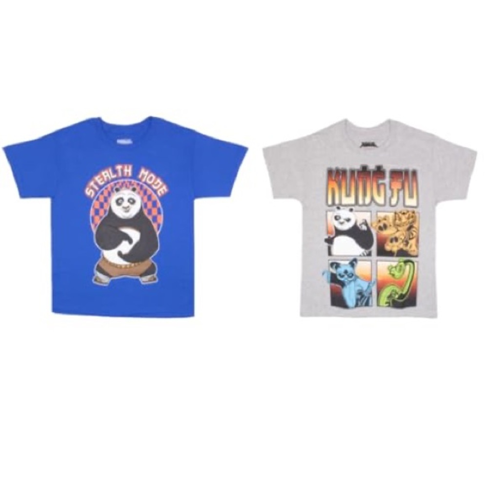 180 NWT Dreamworks Kung Fu Panda‎ Graphic Print 2 Pack T-Shirts - Size: 8-10
